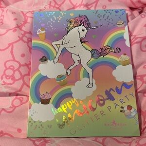 Deluxe Happy Unicorn Glitter Party Eyeshadow Palette - Pink Rainbow